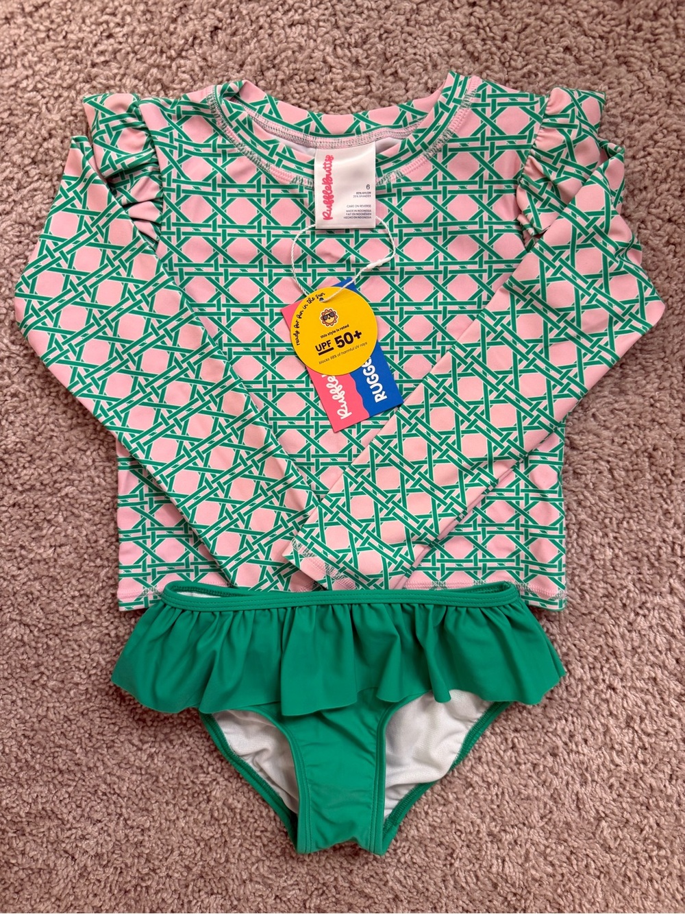 NWT Ruffle Butts Two Piece Rashguard